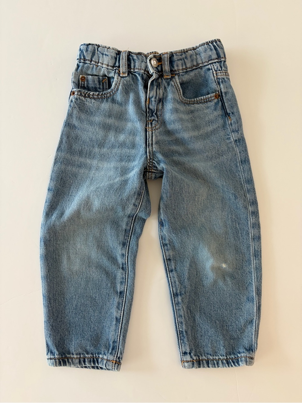 Zara Kids Light Wash Denim Blue Jeans Baggy Ballon Leg 4T